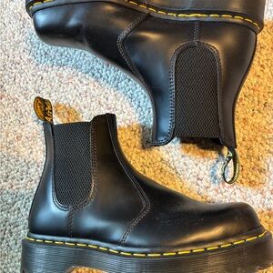 Dr. Martens Black Boots with Yellow Accents